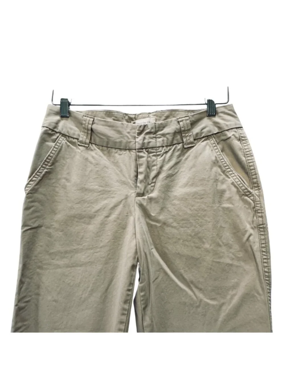 Gap Favorite Chinos Women's Size 4 Ankle Wide Leg Light Khaki Cotton Y2K Style - Picture 5 of 9